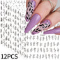 12pcs/set 3D Shiny Leaf Flower Nail Art Sticker Laer Gold Bronzing Leaves Nail Decals 8*10cm Self-Adhesive Nail Art Supplies e5#