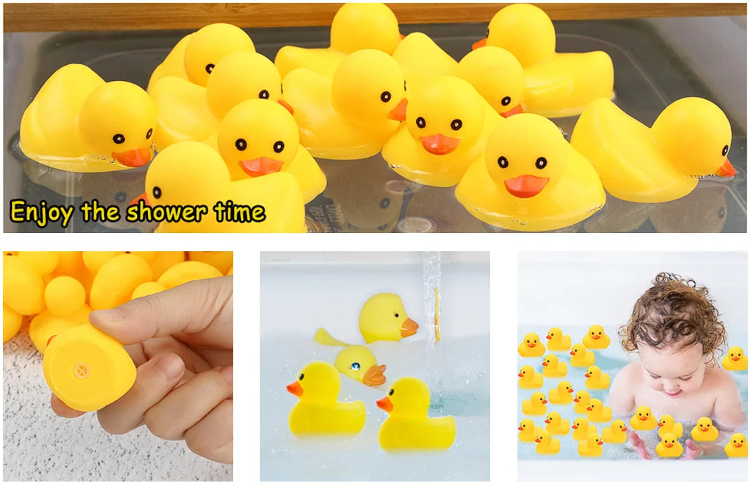 1-100pc Mini Rubber Ducks Set in Bulk Float Squeak Tiny Ducks Rubber Duck Toy for Kids Party Birthday Supplies