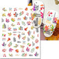 3d Nail Art Decals Elegant White RoyalBlue Roses Flowers Adhesive Sliders Nail Stickers Decoration For Nail Manicure