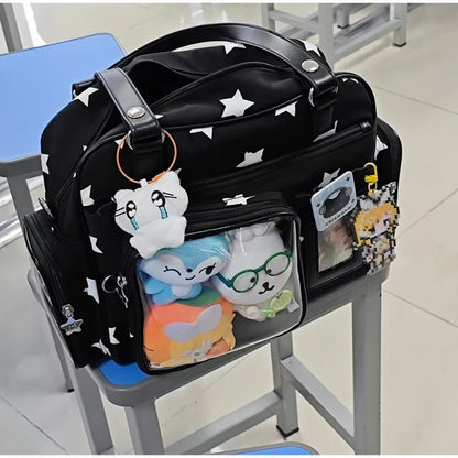 Japanese Itabag With Transparent Display Multi-pocket Shoulder Bag Fashion Tote Bag Jk Uniform Handbag Y2k Style Crossbody Bag