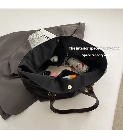 Tote Bag Designer Retro PU Leather Shoulder Handbag for Women Winter Trend Y2K Fashion Handbags Females Travel Luxury Tote Bags
