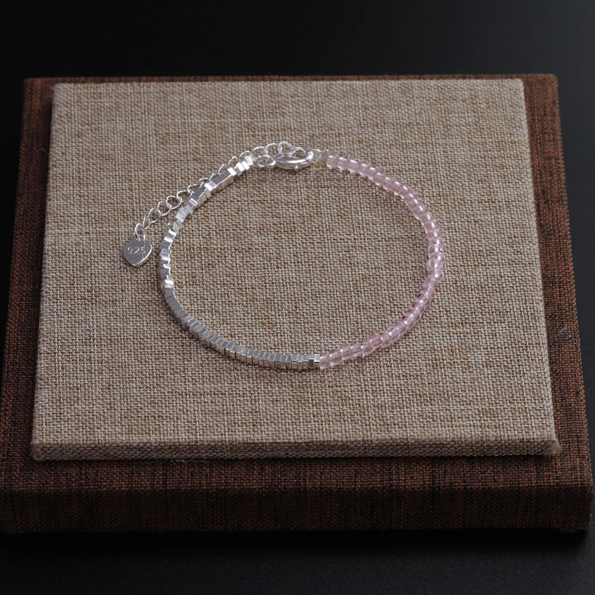 VENTFILLE 925 Sterling Silver Line Extremely Fine Bracelet for Women Love Haert Bead Korean Ins Sweet Jewelry Gift Dropshipping