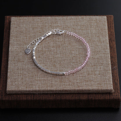 VENTFILLE 925 Sterling Silver Line Extremely Fine Bracelet for Women Love Haert Bead Korean Ins Sweet Jewelry Gift Dropshipping