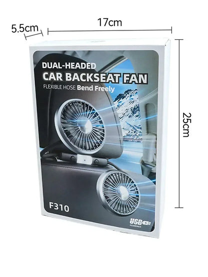 EAFC Car USB Fan Dual Head Cooling Air Fan Independent Switch 3-Speed 360 Degree Adjustable Auto Fan Car Electrical Appliances