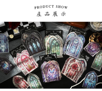 10pcs Flowers Window Sticker PET Materials Collage Junk Journal DIY Scrapbooking Supplies Aesthetics Decor Sticker