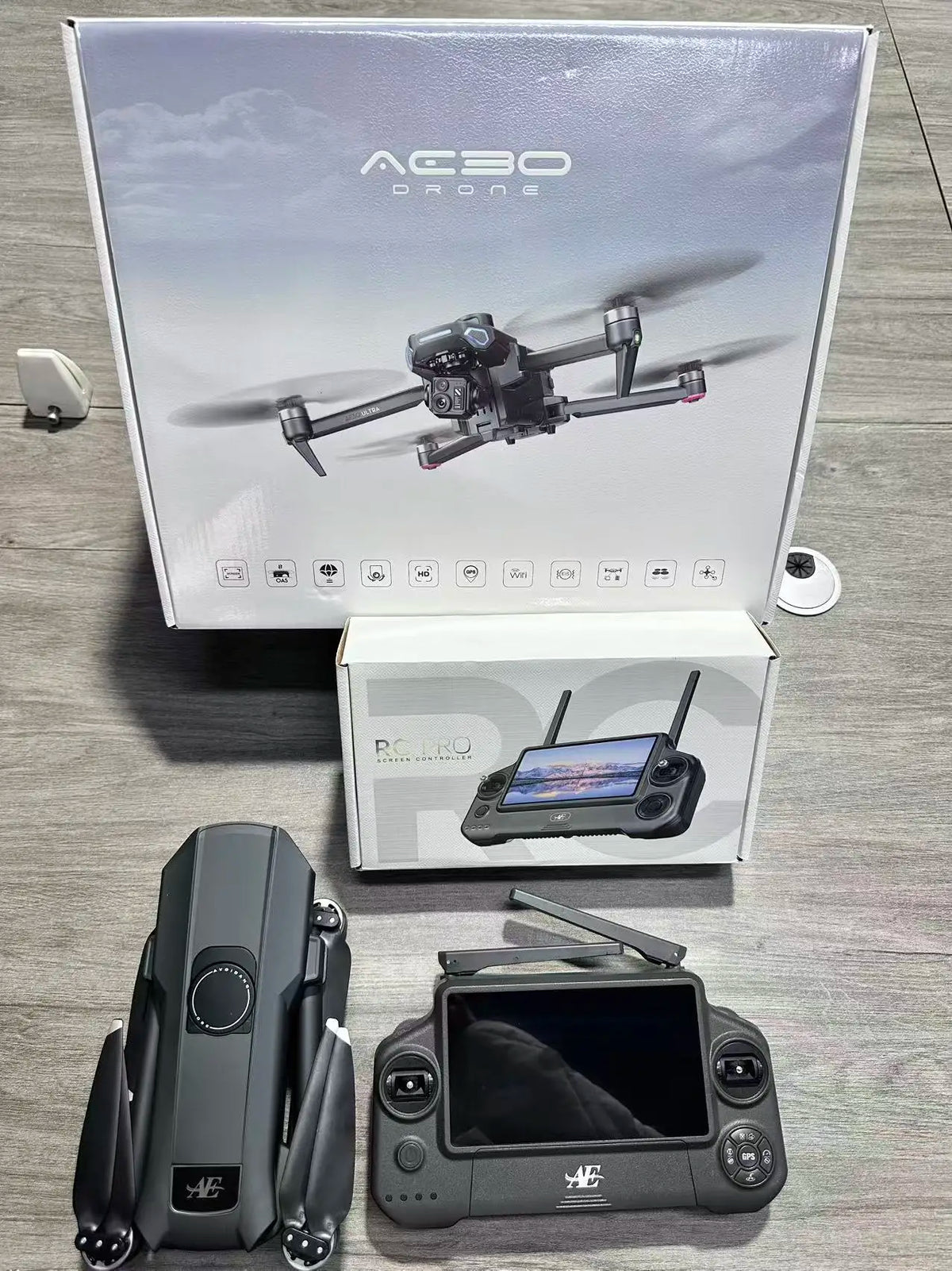 AE30 Ultra Profesional Brushles GPS Drone 4K HD Camera 3-Axis Gimbal Airdrop RC Quadcopter 5.5inch Screen Control Fishing Dron