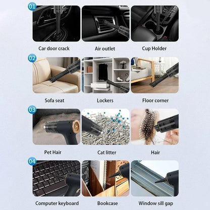 CENRR 980000PA Mini Car Vacuum Cleaner Strong Scution Powerful Wireless Car Cleaner HandHeld  Air Gun Portable Vacuum Cleaner