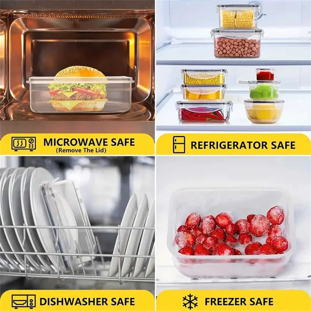 Kitchen Food Containers 12pcs-set,BPA FREE Lunch Box Sugar Cereals Storage Container