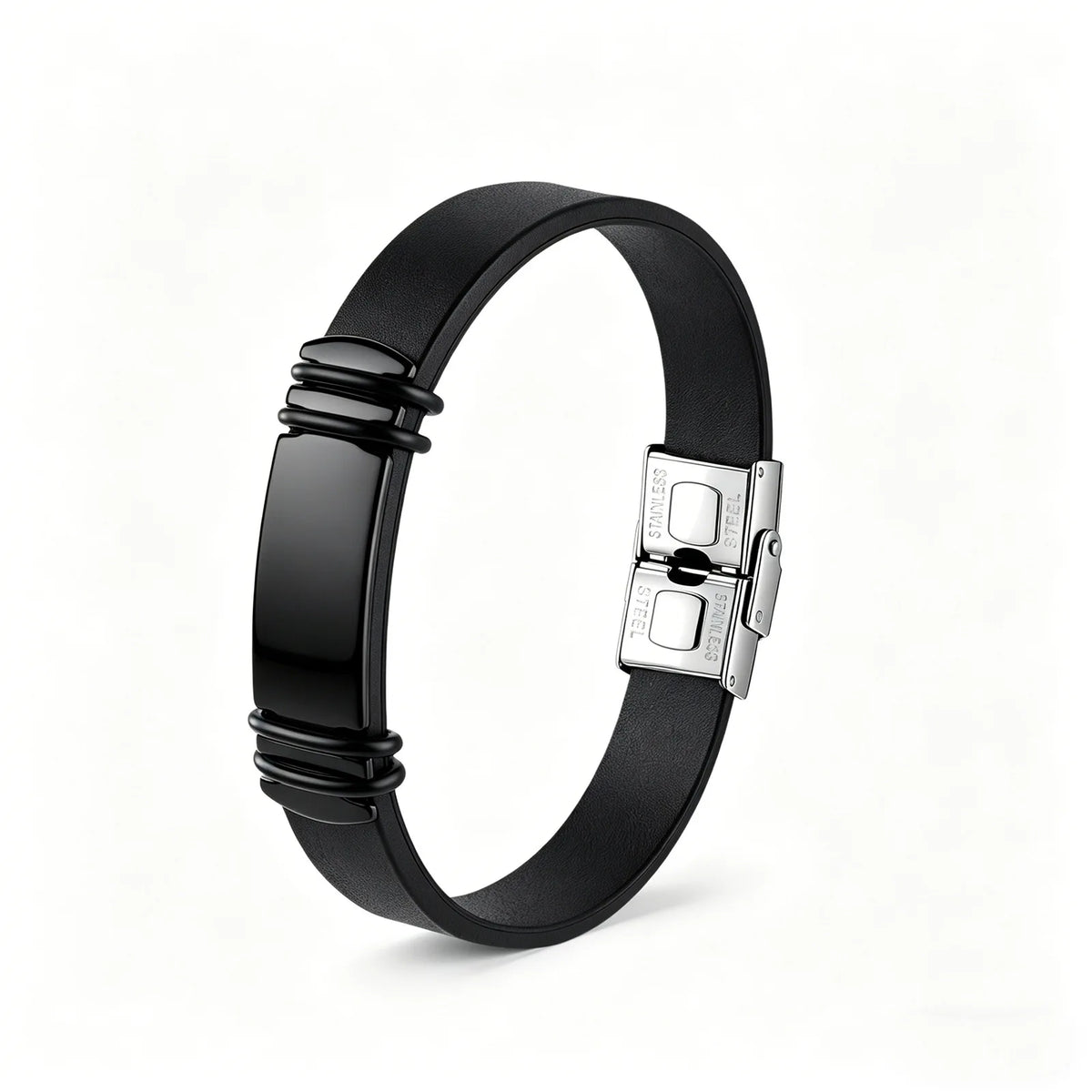 Bracelet Homme Twist Braid Leather Rope Bracelets For Men Stainless Steel Hiphop Rock Fashion Jewelry Accessories Wholesale