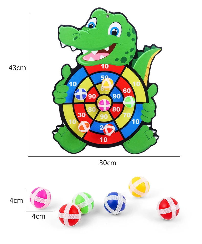 Animals Dart Board Games for Kids Montessori Target Sports Game Toys with 2 Sticky Balls Educational Games for Children Boy Girl