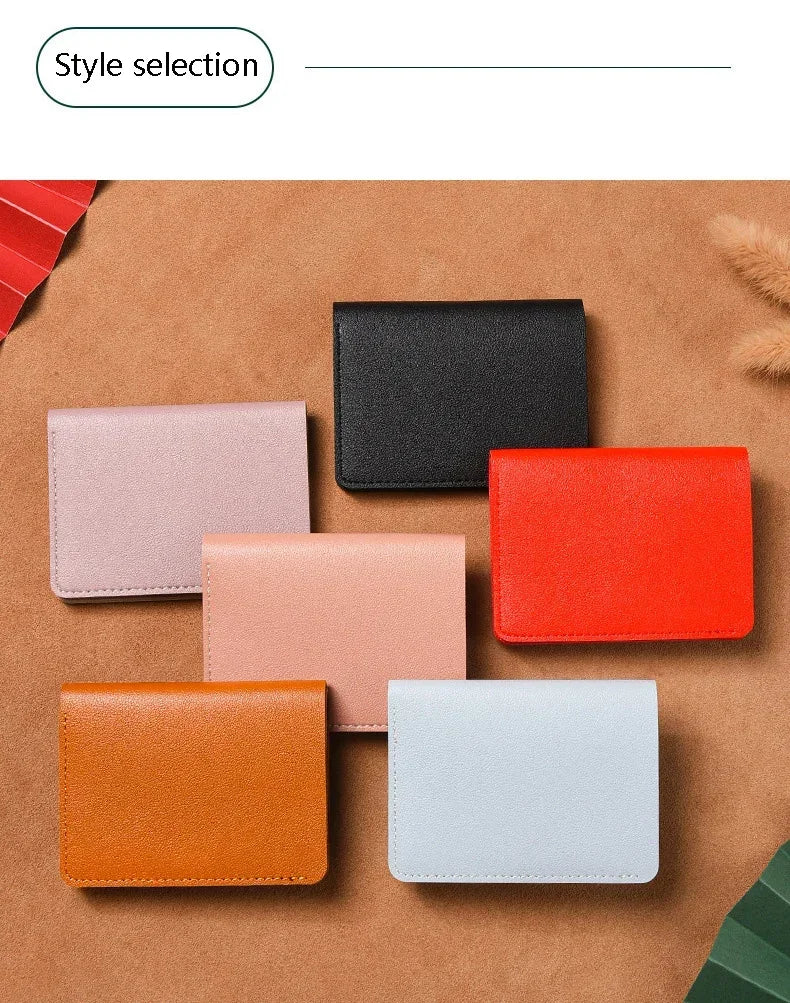 2025 Women's New Simplified Folding Button Small Wallet Soft Leather for Driver's License Male Student Card Bag