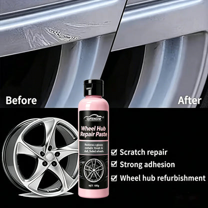 Wheel Hub Repair Paste, Professional Car Alloy Wheel Scratch Remover, Rust & Oxidation Cleaner, Auto Rim Refurbish Shine Restore