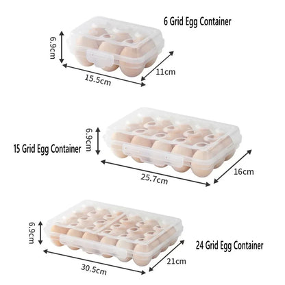 Egg Holder Plastic Egg Storage Box Egg Organizer for Fridge Portable  Tray with Lid for Refrigerator Camping Hiking Outdoor
