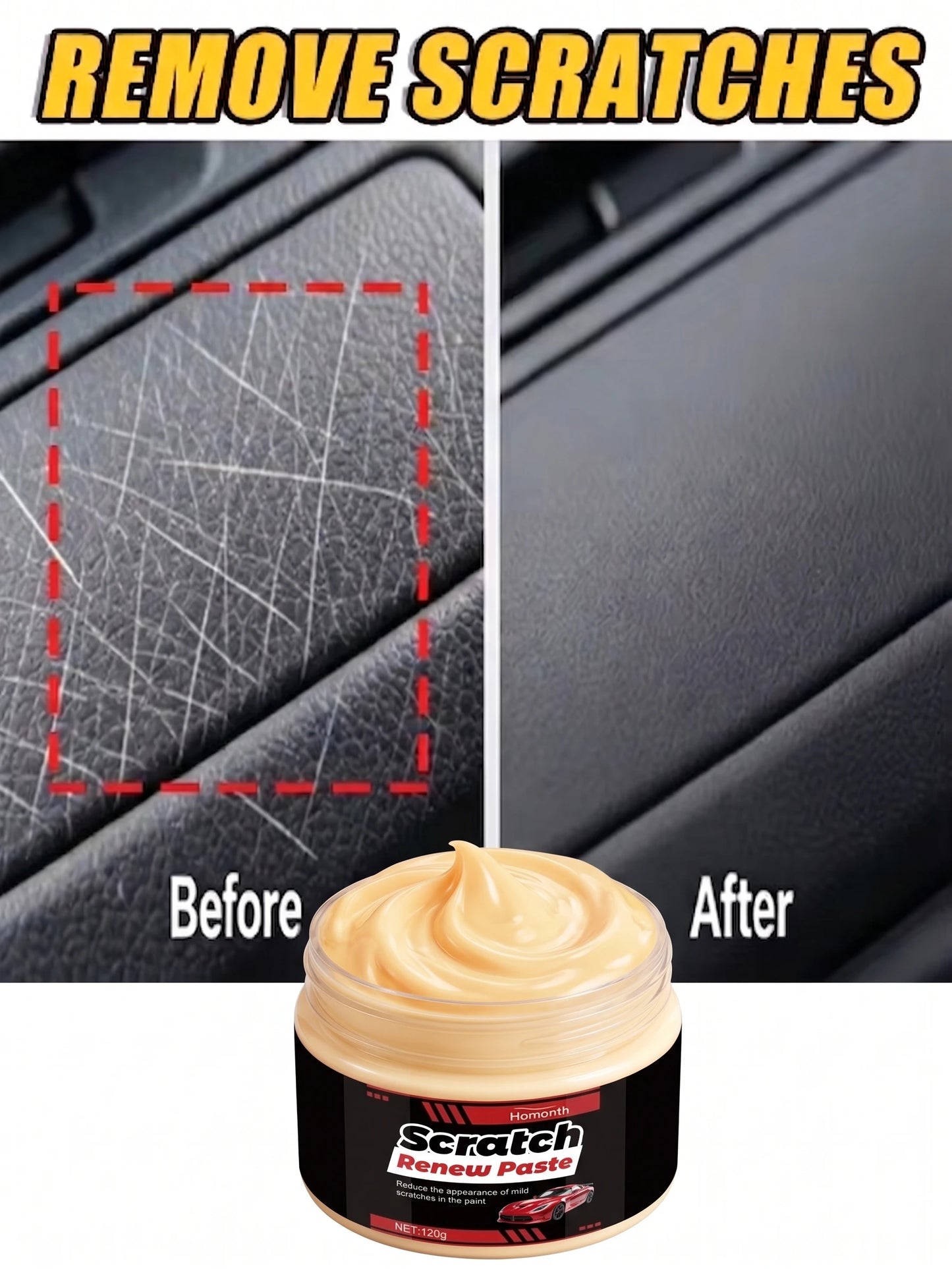 Car Scratch Remover Cream, Professional Auto Paint Polishing Paste for Scratch Care and Glossy Surface Renewal