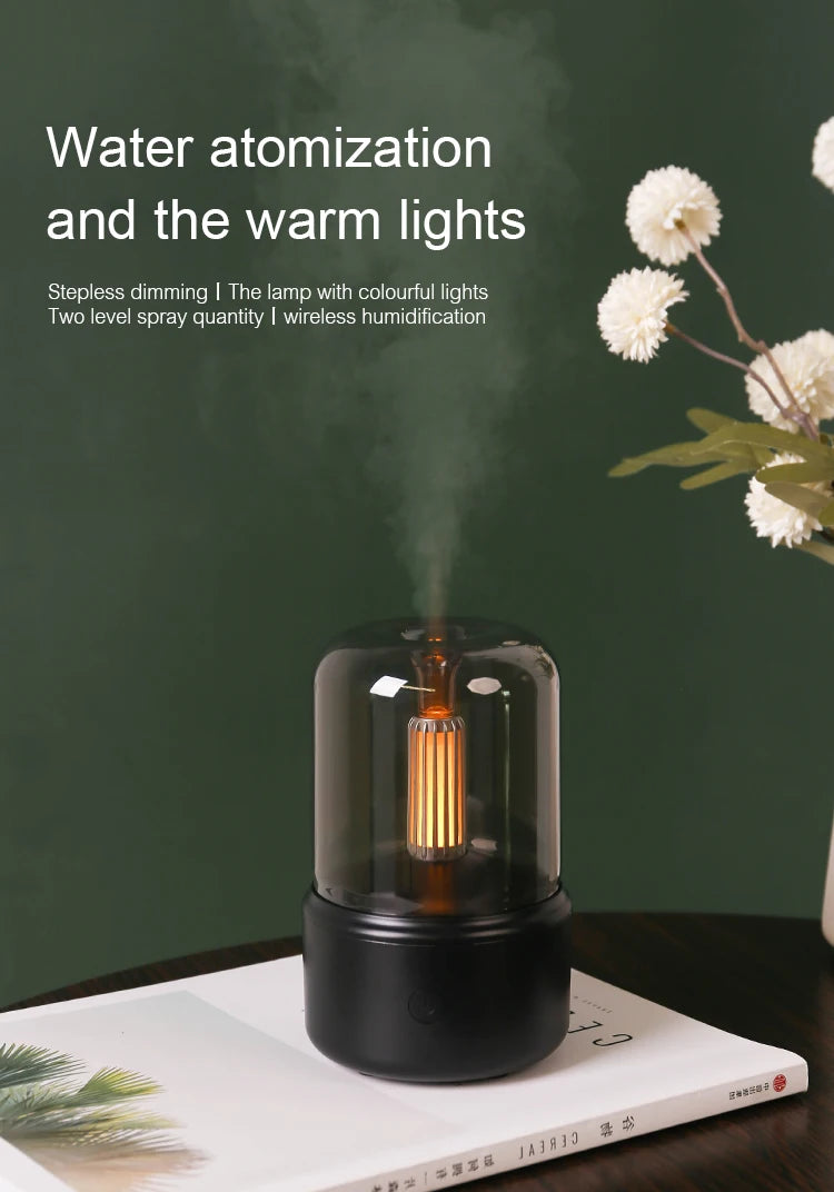 KINSCOTER Mini Aromatherapy Diffuser USB Air Humidifier Essential Oil Night Light Cold Mist Maker Sprayer for Home Bedroom