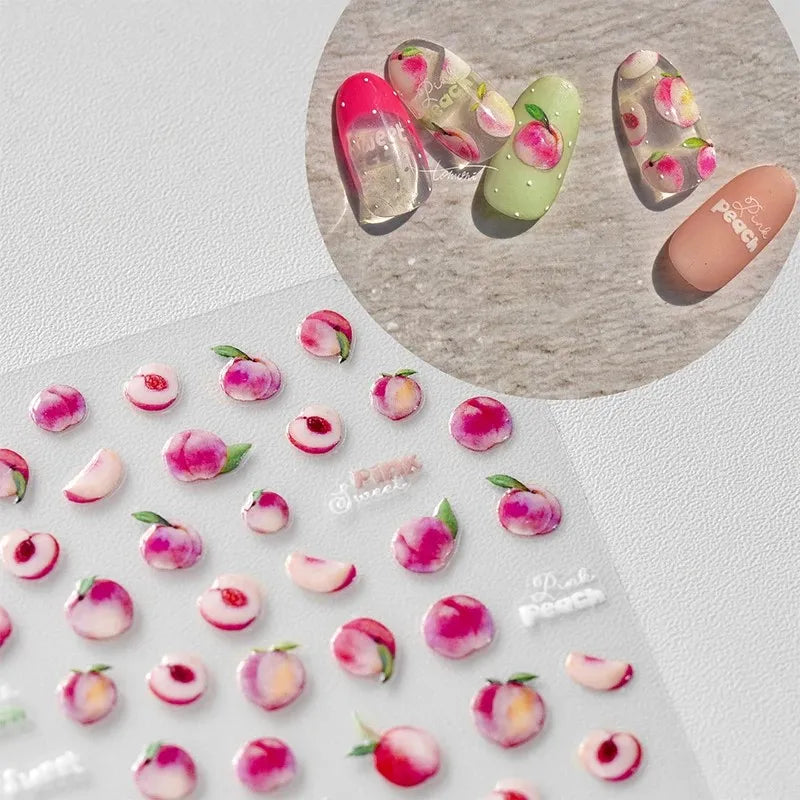Line Flower Powder Blusher Love Heart High Quality Jelly Series Adhesive Nail Sticker Nail Art Decoration Decals Design T-2830