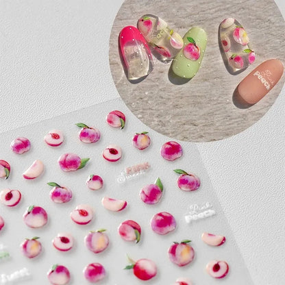 Line Flower Powder Blusher Love Heart High Quality Jelly Series Adhesive Nail Sticker Nail Art Decoration Decals Design T-2830