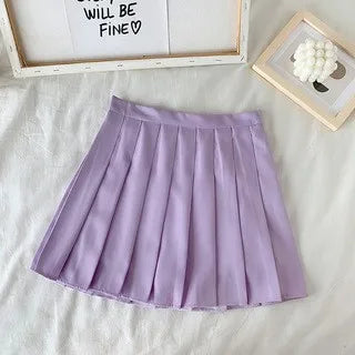 Solid Color A-line Short Women Summer Western Cloth Fabric High Waist Slim Half Skirt Autumn Winter Jk Short Skirt Sweet Style