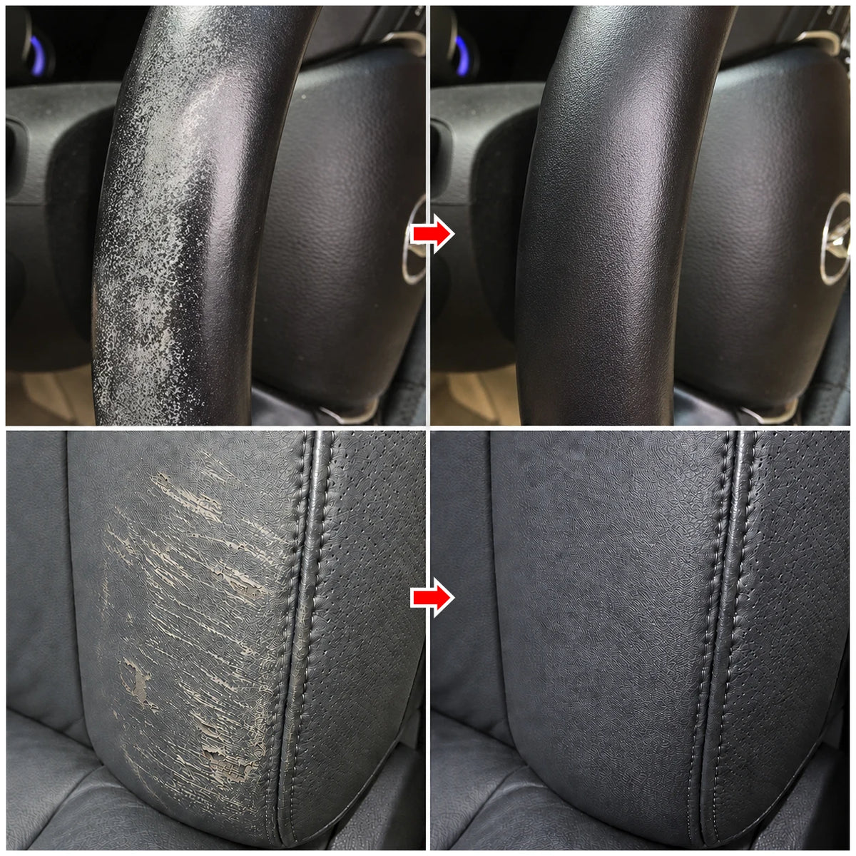 Car interior leather and plastic refurbishment, Paintable repair filler Fix small holes and scratches on smooth leather