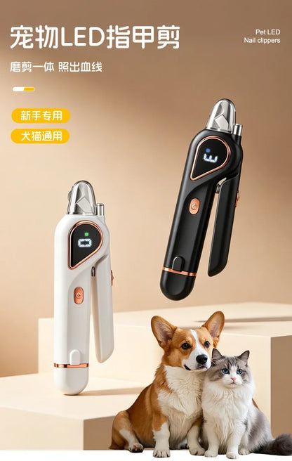 Electric Pet Nail Grinder Low Noise Rechargeable Pet Nail Trimmer Painless Paws Grooming Smoother Nail File Clipper