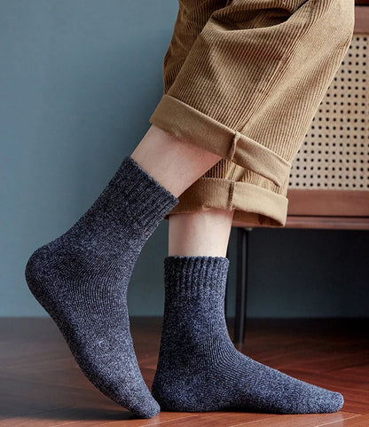 5 Pairs Winter Warm Men’s Socks Thick Male Women Socks Super Thicker Solid Socks Winter Socks Against Cold Snow Terry Socks