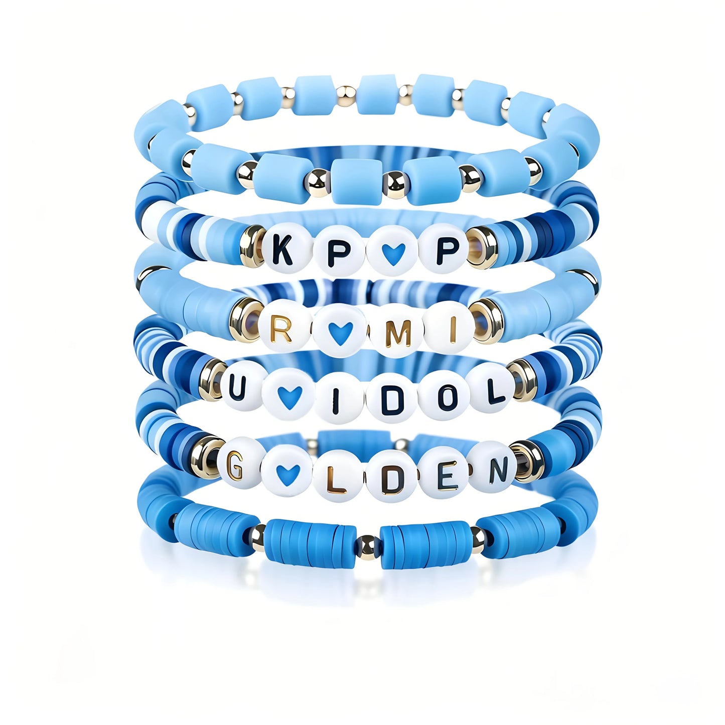 6pcs Korean Pop K-Pop Bracelet Set Multicolor Kpop Group Lettering Jewelry Durable Fan Accessory Concert Cosplay Birthday Gift