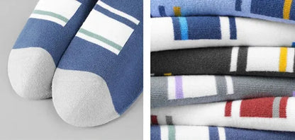 5 Pairs Socks MEN'S Mid-calf Spring and Autumn Sports Sweat Anti-odor MEN'S Socks Thin Sports Socks