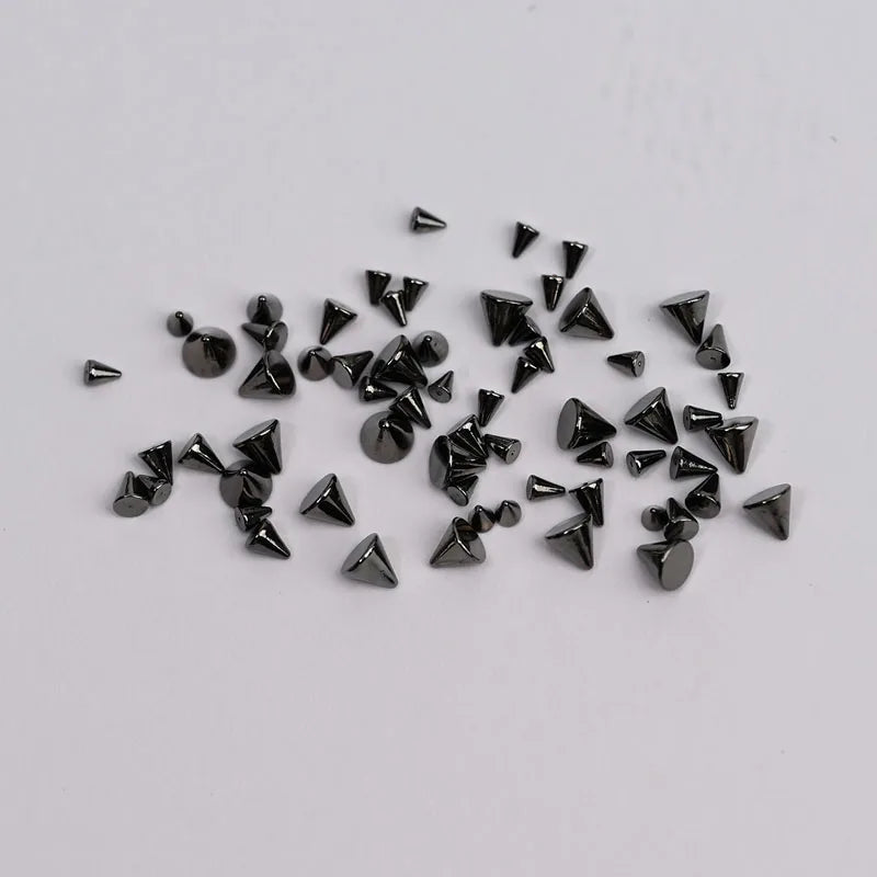 6Grids 3D Mini Punk Metal Rivet Nail Art Charms 1.5/2/3mm Gold Silver Cone Spike Studs Nails Jewels DIY Manicure Decorations ZB