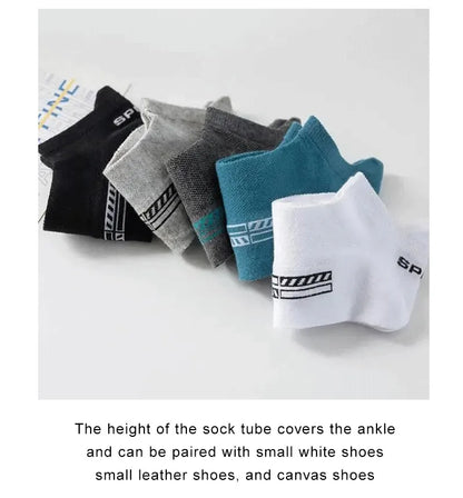 5/10/20 Pairs Men Solid Color Shallow Mouth Socks Spring Summer Mesh Breathable Odor Proof Sweat Absorbing Casual Boat Socks