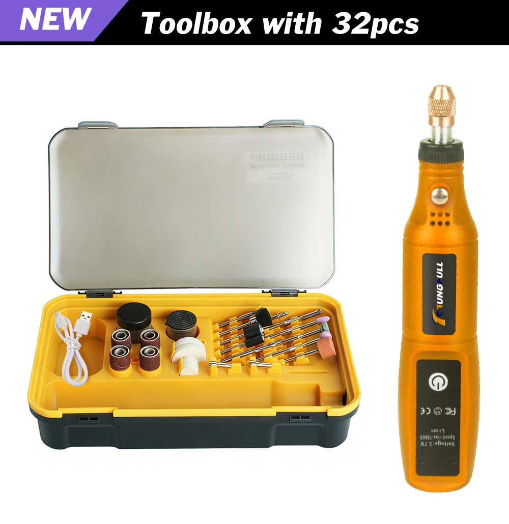 DIY Mini Rotary Tool USB Engraving Tool Dremel Tool Mini Grinder Machine Mini Wireless Drill Rechargeable Polishing Machine