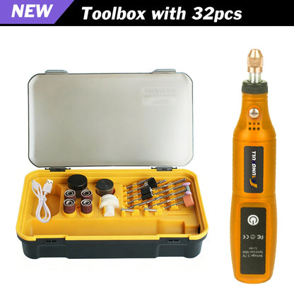 DIY Mini Rotary Tool USB Engraving Tool Dremel Tool Mini Grinder Machine Mini Wireless Drill Rechargeable Polishing Machine