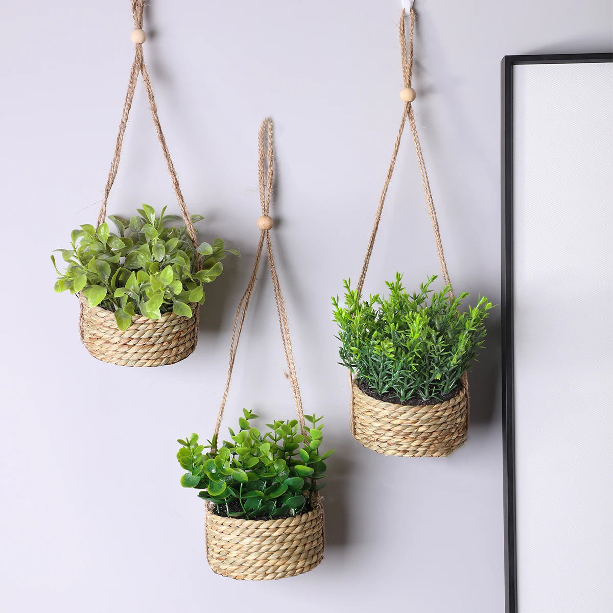 XIYA FLOWER Green Artificial Plants Eucalyptus Grass Woven Rosemary Potted Plants Grass Mound 40cm PE Material Home Decoration