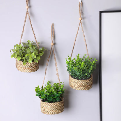 XIYA FLOWER Green Artificial Plants Eucalyptus Grass Woven Rosemary Potted Plants Grass Mound 40cm PE Material Home Decoration