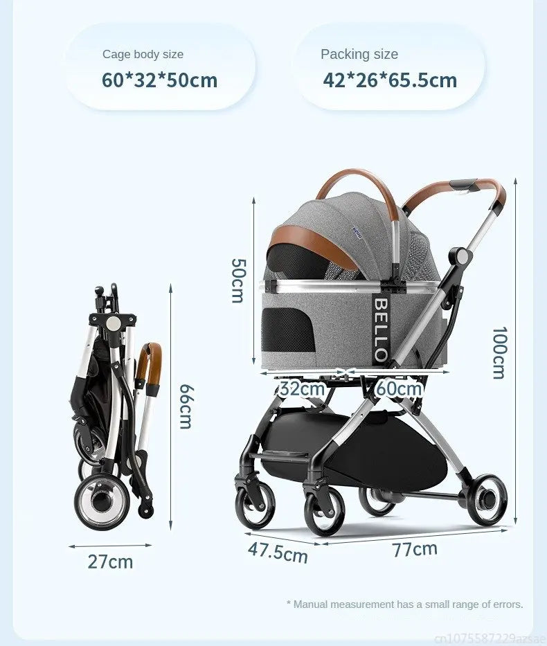 Pet strollers Aluminum tube trolley pet bag separate cat dog car car travel tourist car foldable stroller dog puppy stroller