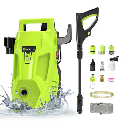 Pressure Washers, 3000W 200Bar High-Pressure 500L/H Flow Rate Electric Pressure Washers with 3 In 1 Adjustable Nozzle & 7m Pants, Jet Washers for Cleaning Cars, Driveways, Patios, fences, Green