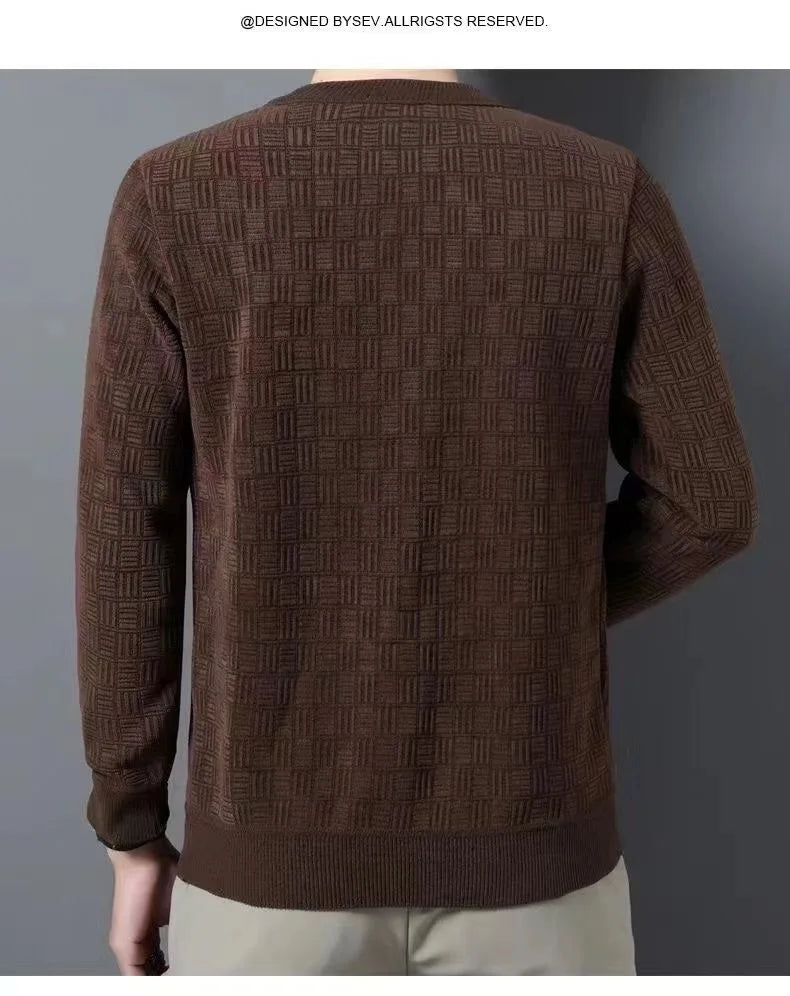 Men's 100% pure Mink Cashmere Sweater O-Neck Pullovers Knit Large Size Mink Sweater Winter Male Tops Long Sleeve Jumpers 4XL