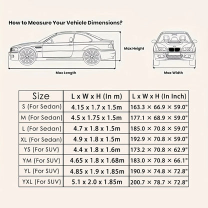 Car Cover Outdoor Protection Exterior Sun Snow UV Covers SUV Sedan Auto Sunshade Dustproof Waterproof Black Silver