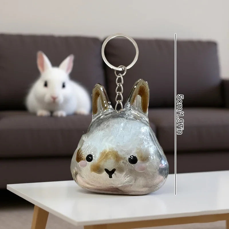 Rabbit Hair Storage Box Pendant Keychain Pet Hair Keepsake Box Pet Memorial Collection Box Bag Pendant DIY Decoration Gift