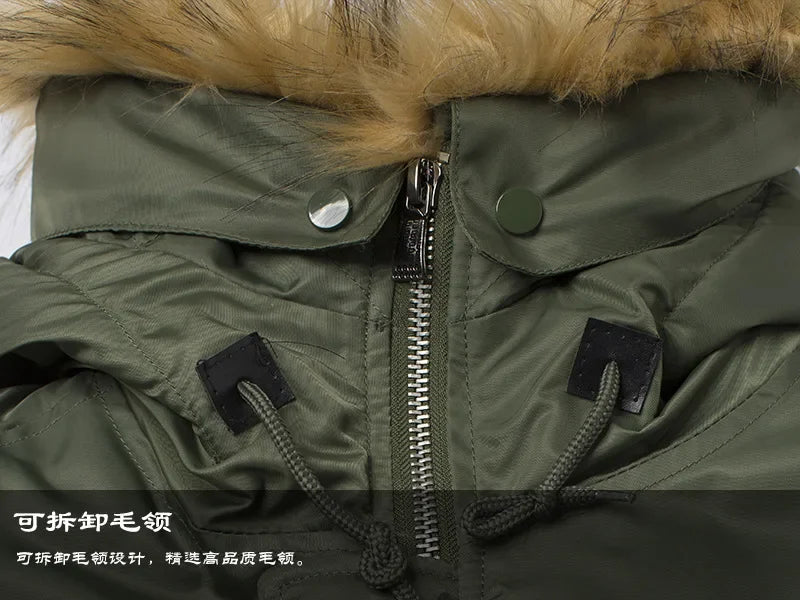 Winter Puffer Men Long Parkas Coat Military Fur Hood Warm Tactical Jacket Pilot Jacket Army Korean Thick Parka
