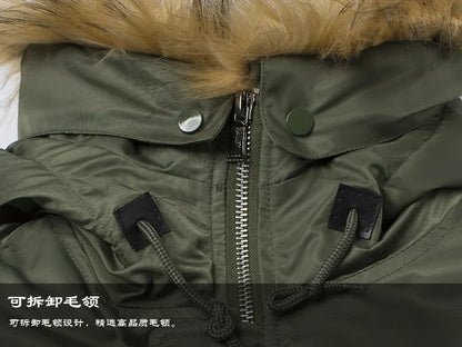Winter Puffer Men Long Parkas Coat Military Fur Hood Warm Tactical Jacket Pilot Jacket Army Korean Thick Parka