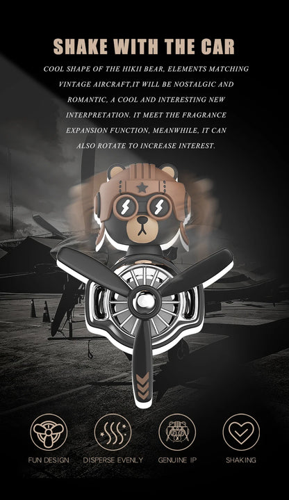 Head shaking rotating plane cool bear pilot car air fresheners accessories decoration funny aroma diffuser perfume fragrance men