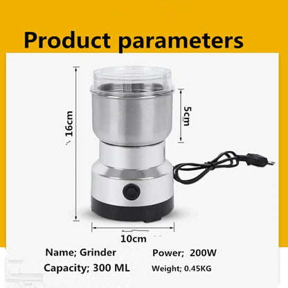 Electric Coffee Grinder, Multifunctional Kitchen Grain Grinder with 4 Sharp Blades, Fast Grinding for Coffee Beans, Nuts, Spices