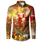 2026 Merry Christmas Lapel Blouse Funny Santa Claus Cosplay Graphic Long Sleeve Shirts For Men Clothes Bachelor Party Fake Suit