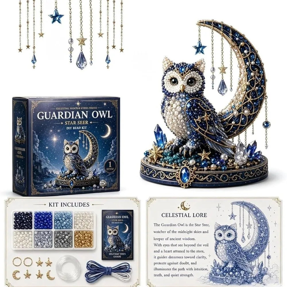 3D Design Animal Guardian Beading Kit Handmade Material Package Animal Bead Set with Colorful Beads Animal Shape Bead Craft Set
