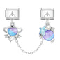 Tassel Chain Butterfly Flowers Star Moon Heart Zircon Italian Charm Links Fit 9mm Bracelet Stainless Steel DIY Jewelry Making