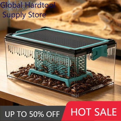 Live Feed Box Set for Bearded Dragons and Chameleons, suitable for raising Dubia roaches and as a small reptile enclosure
