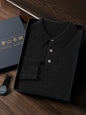 ANGEL 2024 Men's New POLO Shirt 100% Cashmere Knitted Pullover Solid Color Sweater Fall Winter Casual Business Office Jacket