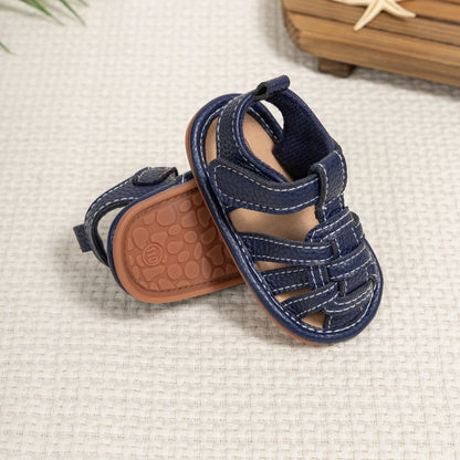 Summer Retro Unisex Baby Beach Sandals Wrap Toe Breathable Anti-slip Wear-resistance Braided Sandals Baby Toddler Shoes