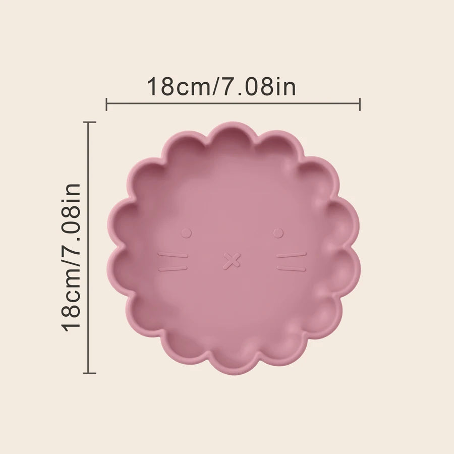 Mamaplan Silicone Baby Feeding Plate Kids Dining Plate Cartoon Dishes Waterproof Washable Toddler Feed Suction Plate Baby Stuff