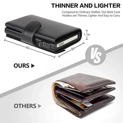 RFID Blocking Microfiber Genuine Leather Men Wallets Fashion Trifold Card Holder Money Bag Smart Slim Thin Coin Pocket Purse